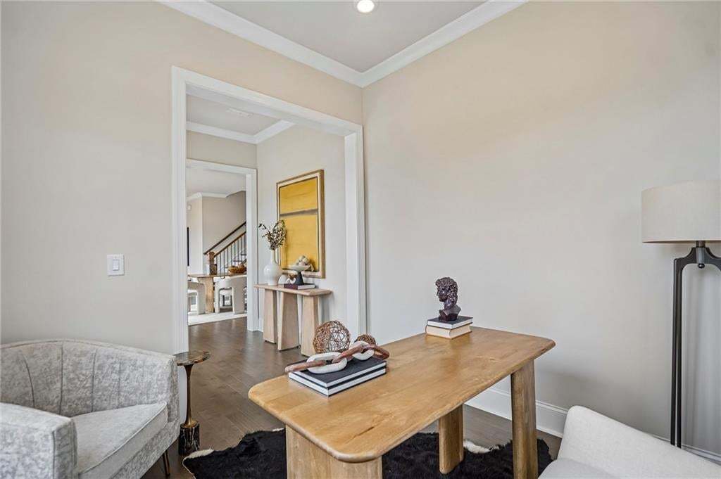 Flex space located near front entry. Not of actual house but for representation purposes, previously built TPG home.