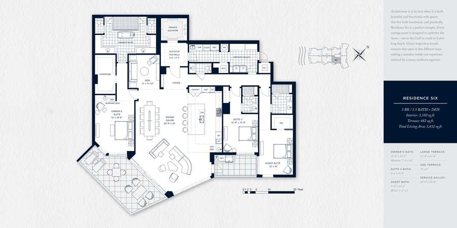 Rosewood Residences Lido Key Residence 6 floor plan