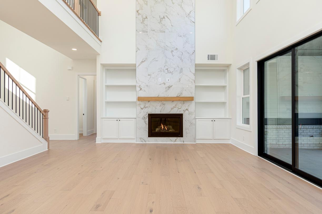 Gorgeous fireplace anchors the great room