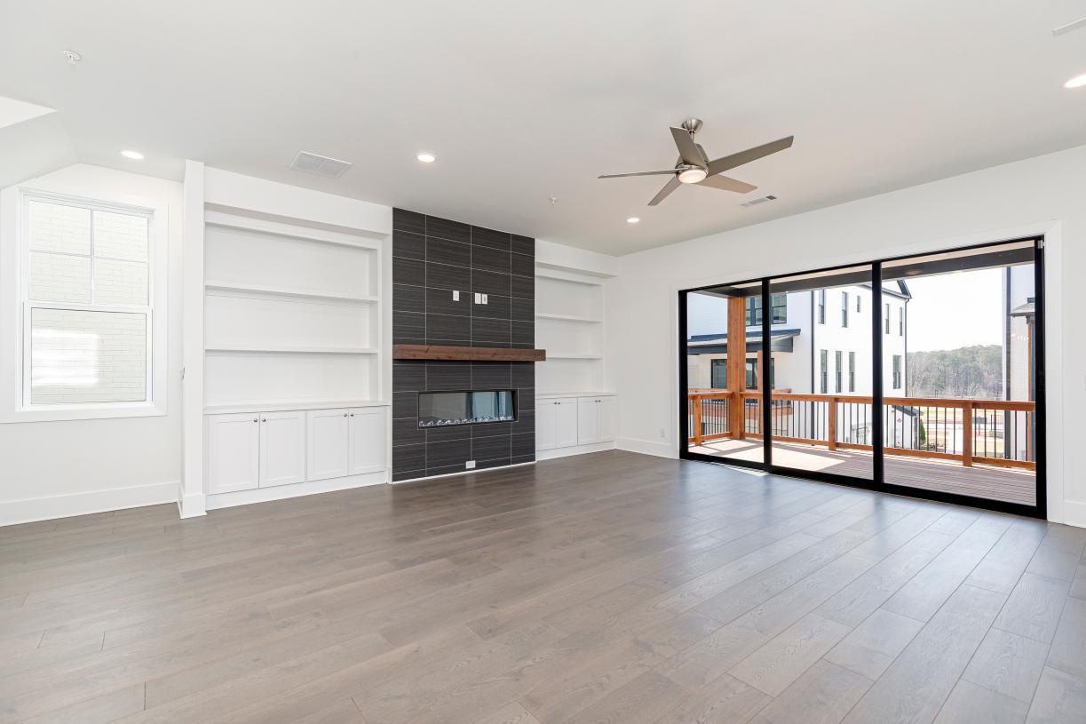 Spacious great room with access to covered deck