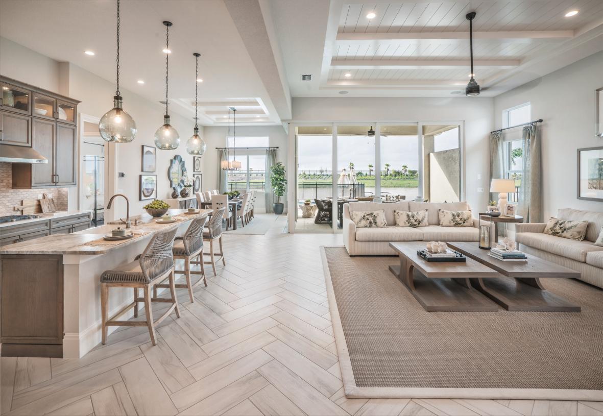Open living area with generous entertaining volume