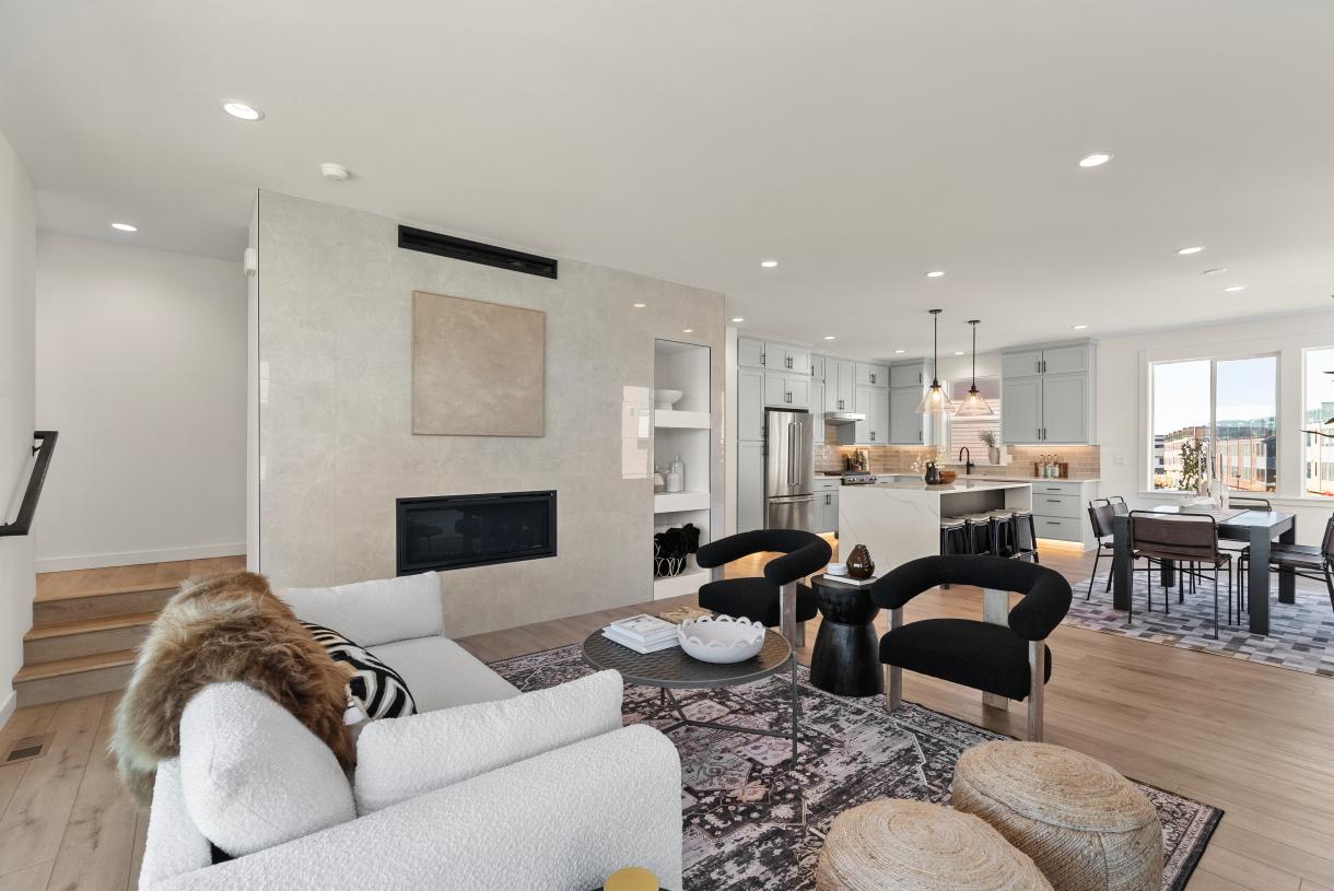 Open-concept floor plan