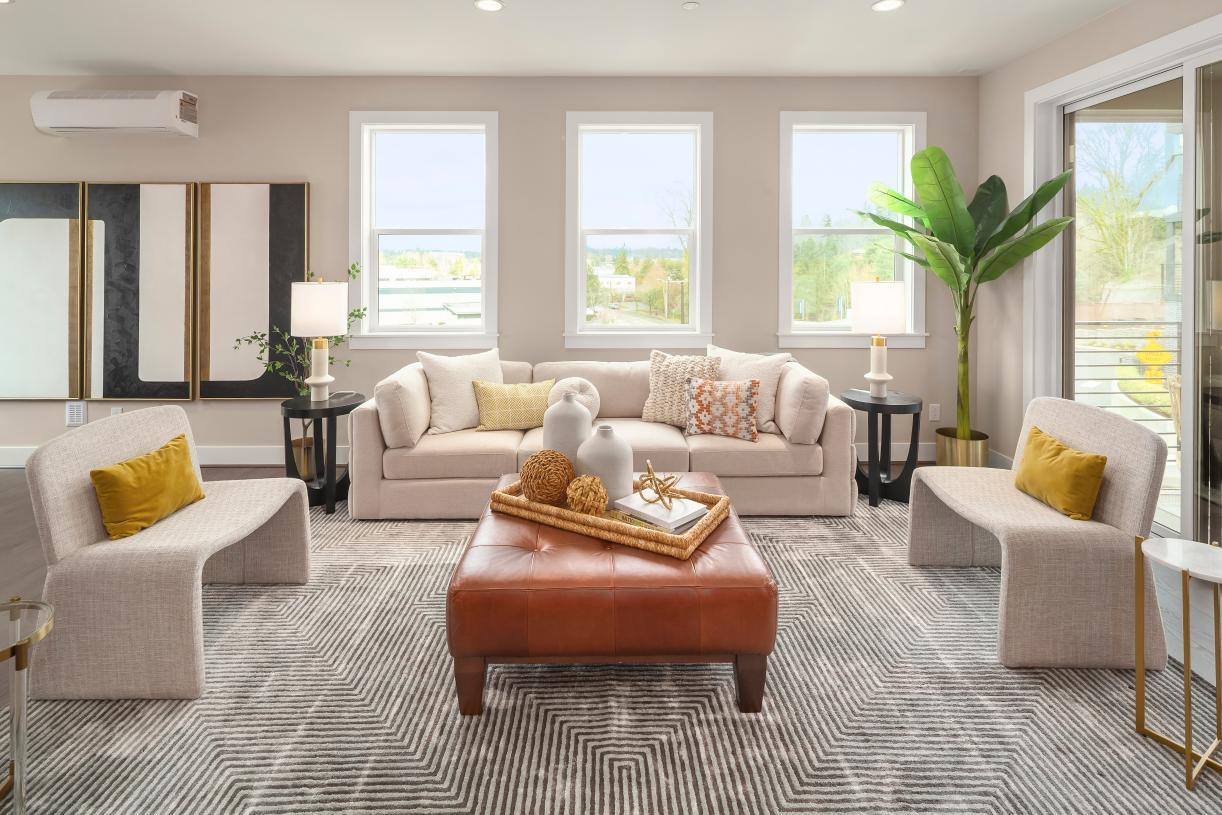 Plenty of windows draw in natural light