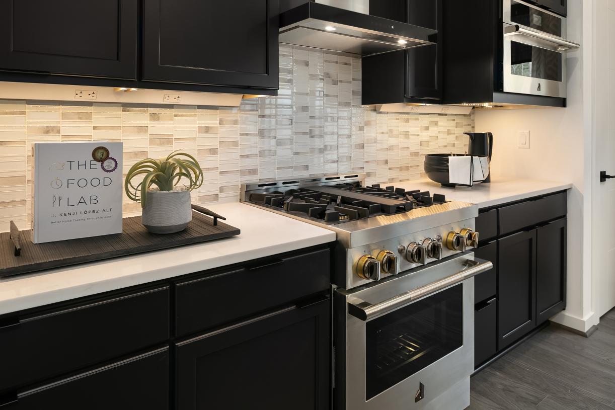 Upgraded appliances include a JennAir gas range