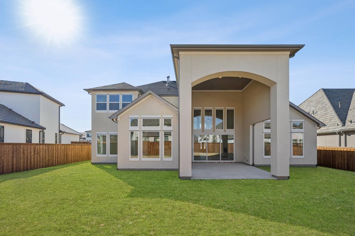 Expansive two-story covered patio