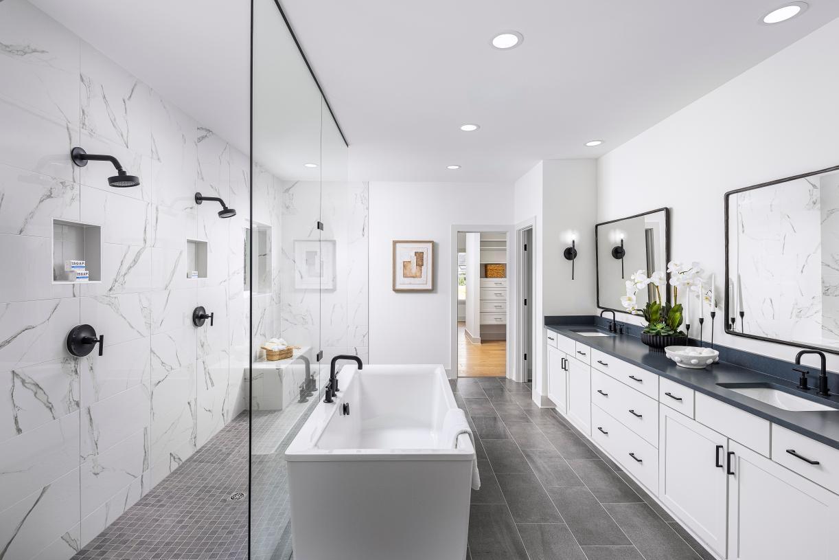 Luxe spa-like primary bathroom