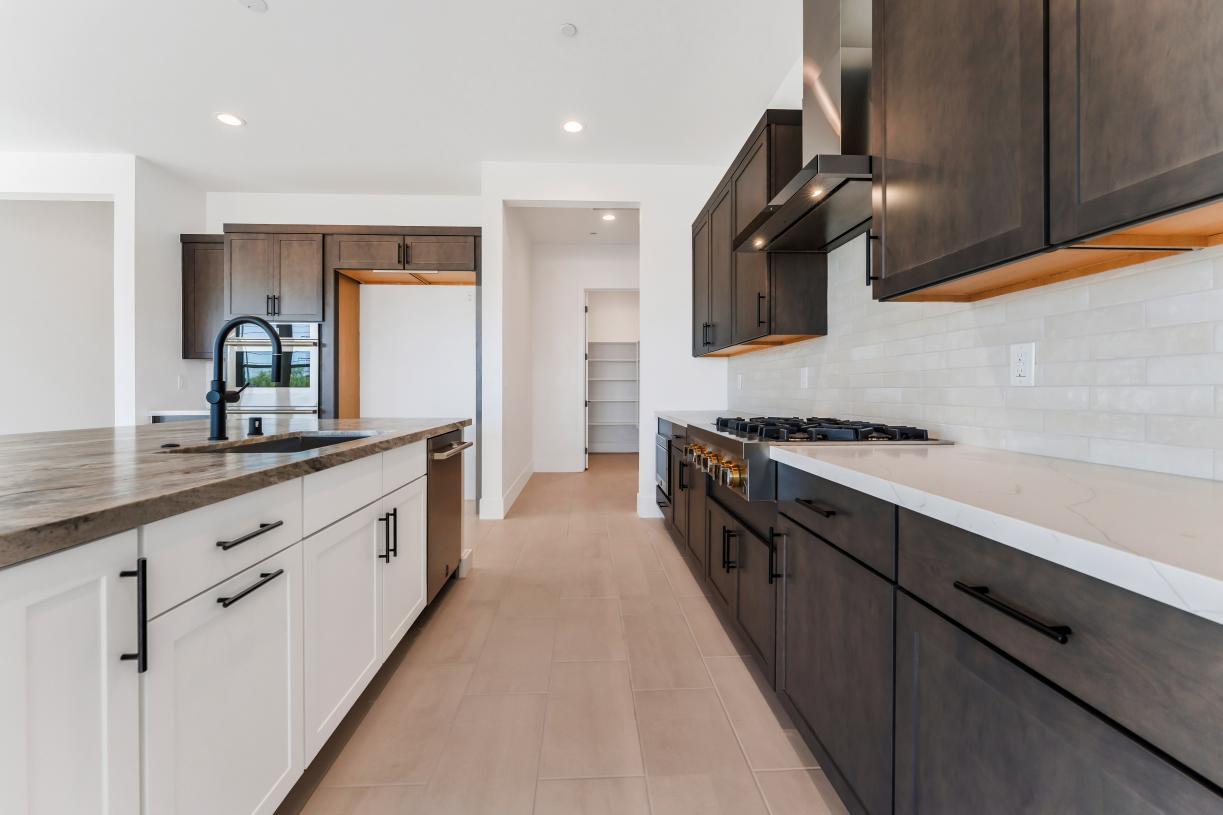 Upgraded kitchen hard surface and tile backsplash