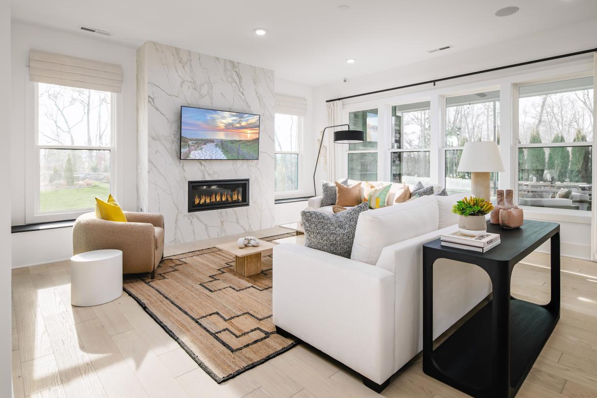 Well-designed great room with premium upgrades and seamless indoor-outdoor living