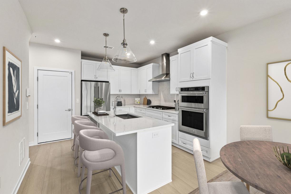 Kitchen features center island