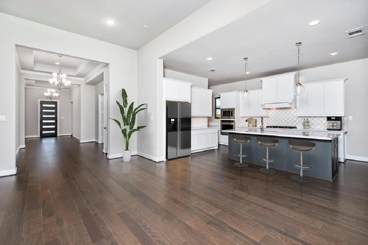 Foyer leads to great room