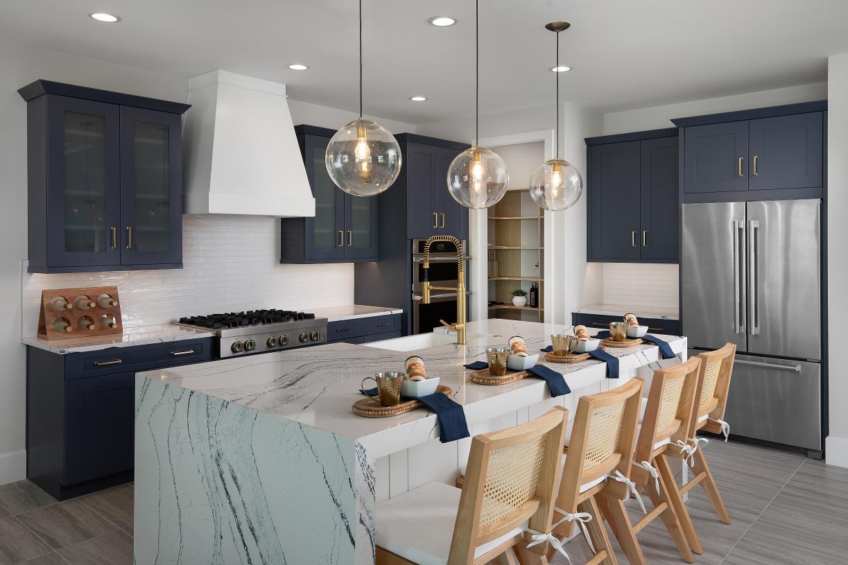 Gourmet kitchens with abundant storage space