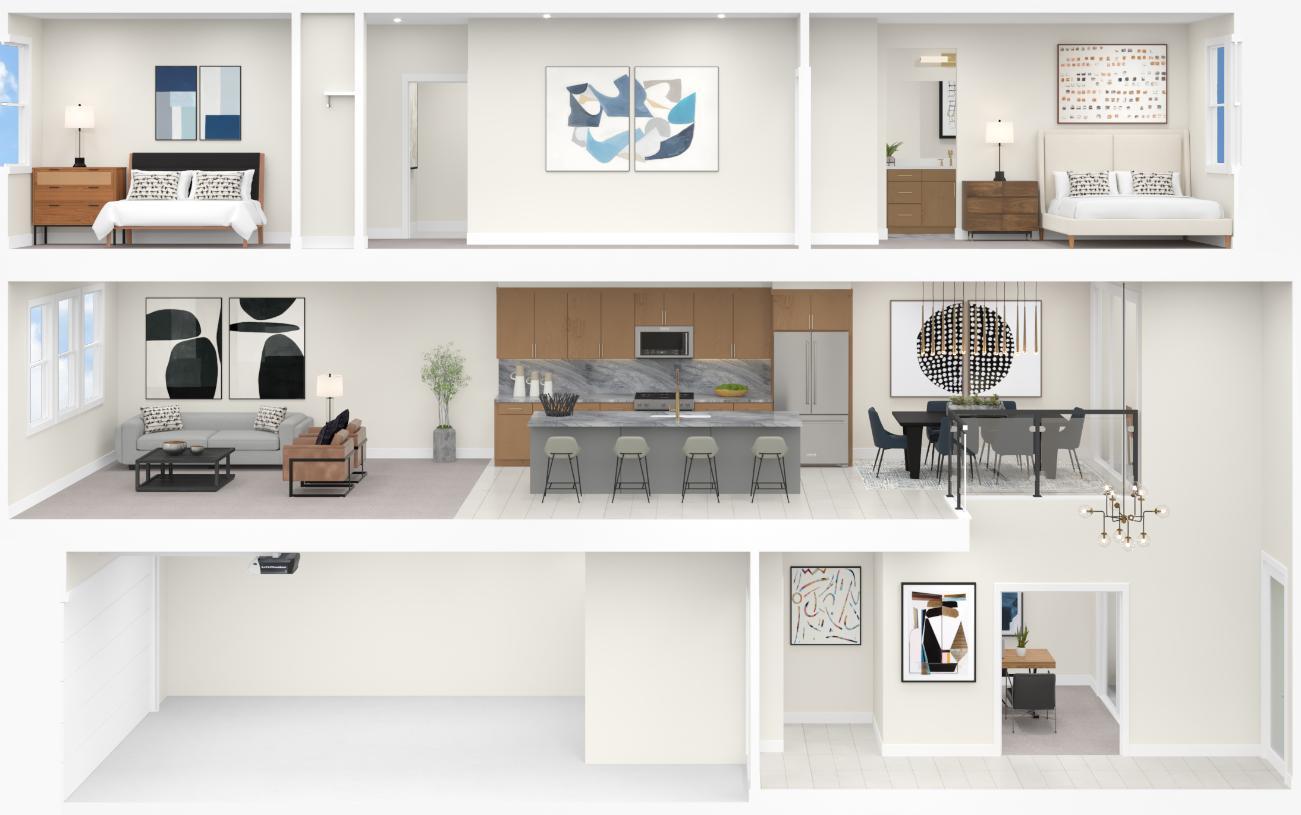 Modern 3-story floor plans