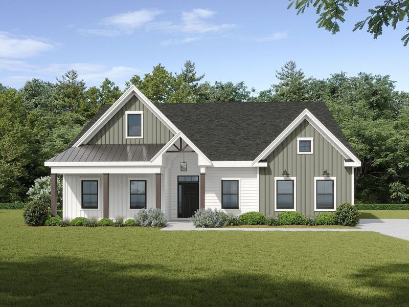 The Pinnacle Estates Franklin Model with Rustic Farmhouse Elevation