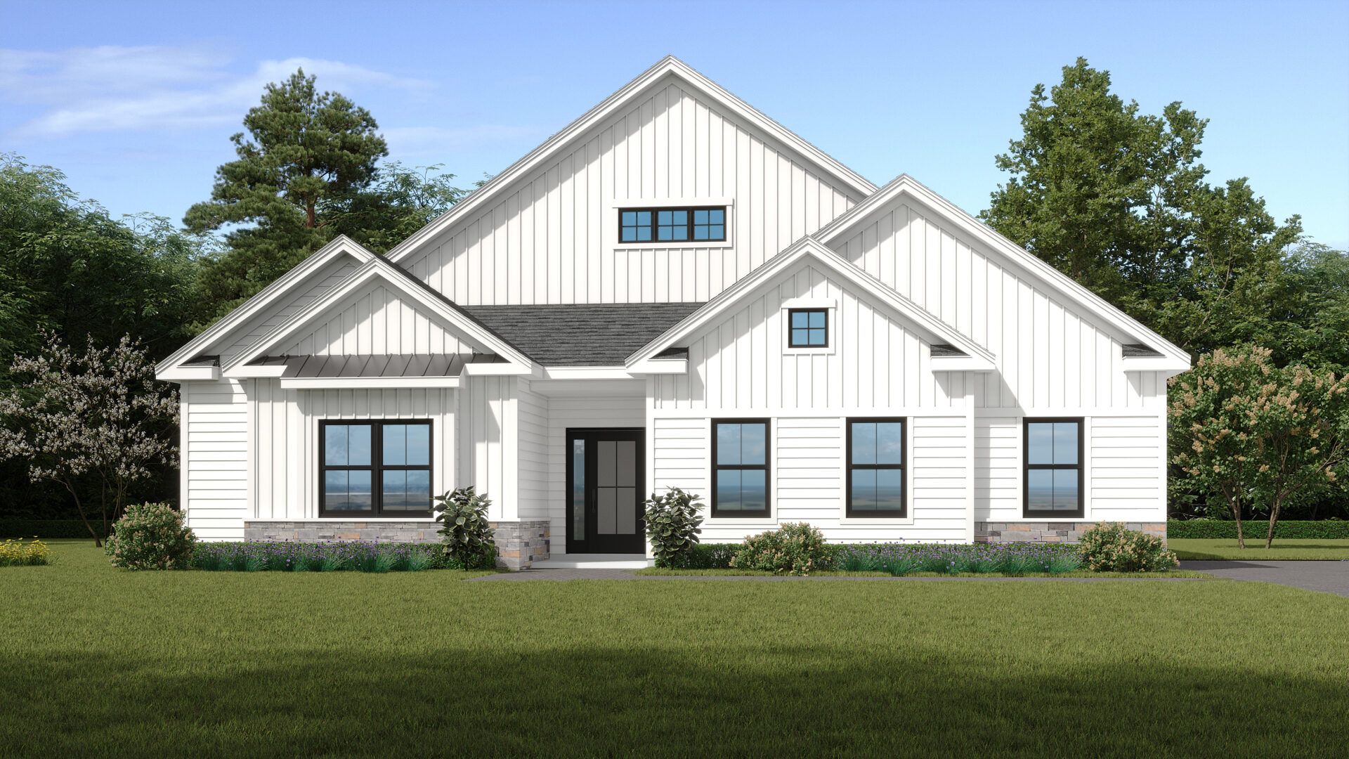 The Pinnacle Estates Franklin Model 1-story Modern Farmhouse elevation