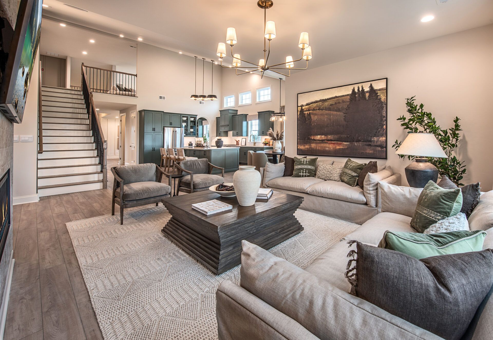 The Hancock Model Great Room and Kitchen