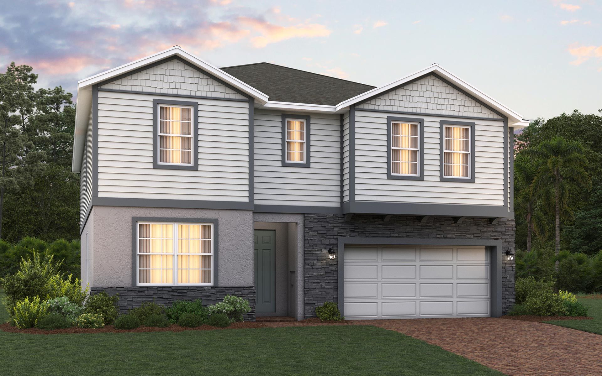 Sims elevation 2 with optional stone