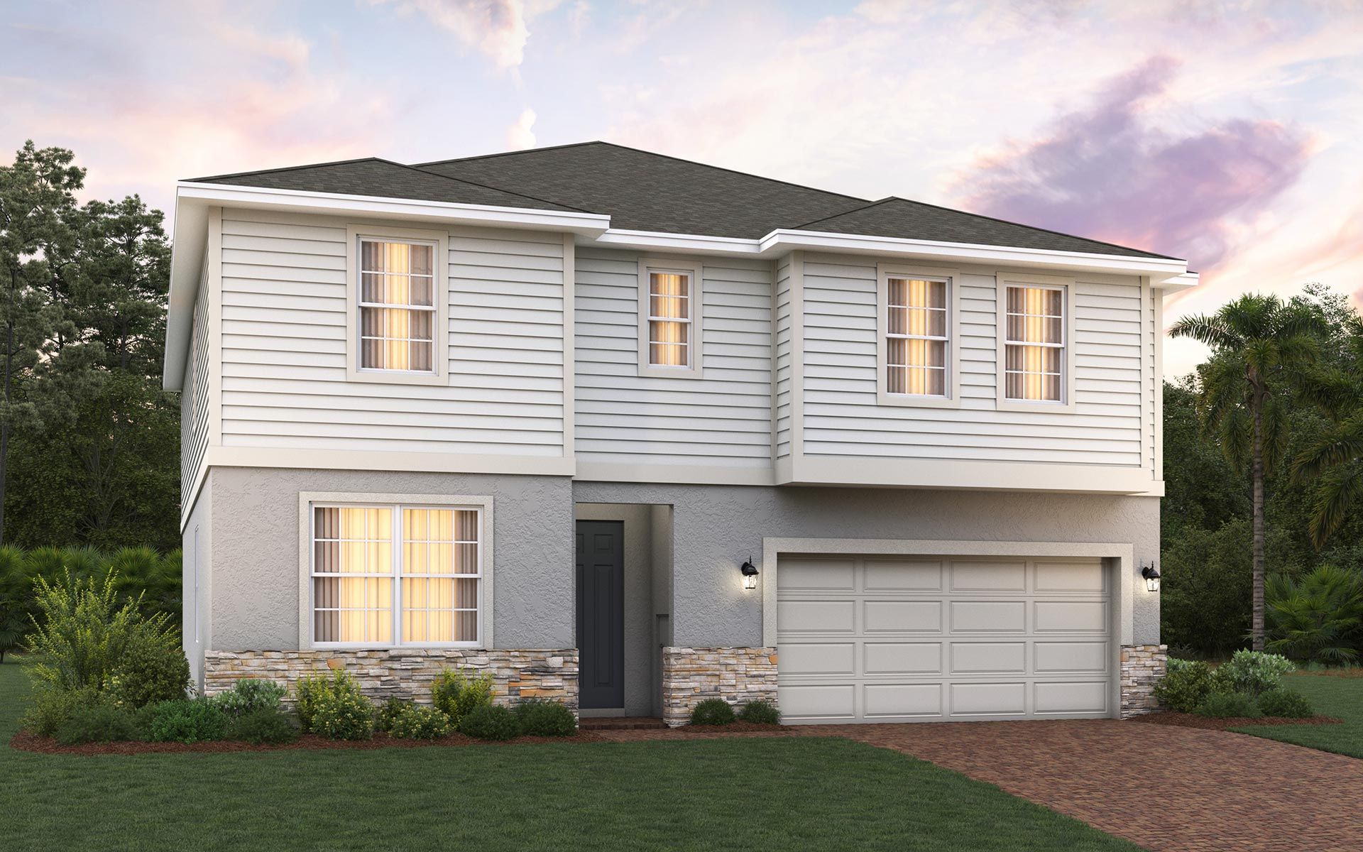 Sims elevation 1 with optional stone