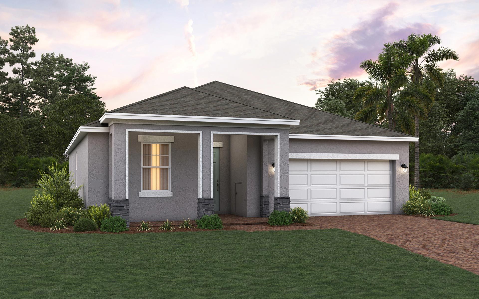 Bennet elevation 1 with optional stone