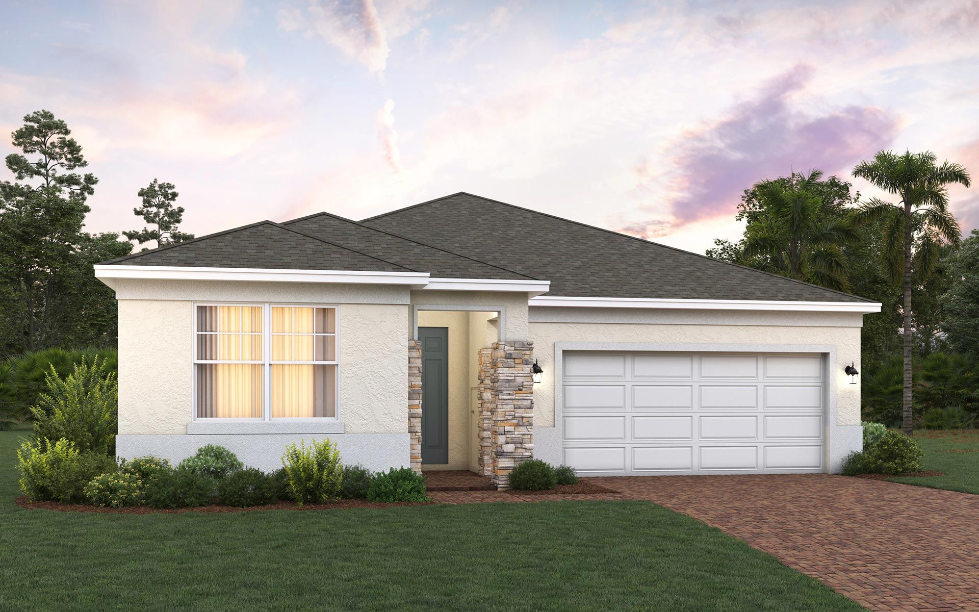 Alexander elevation 1 with optional stone