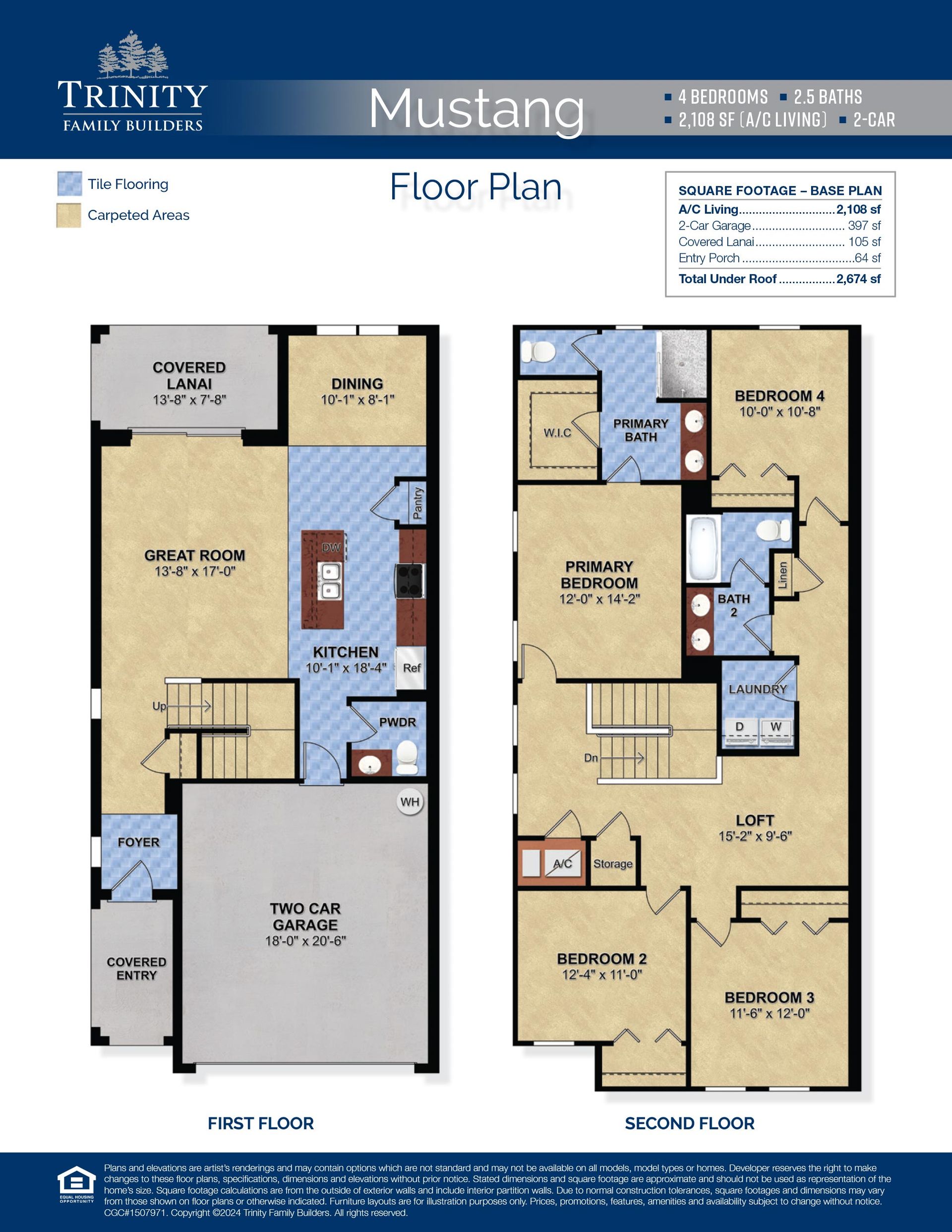 Mustang townhome at Blue Springs Reserve floor plan