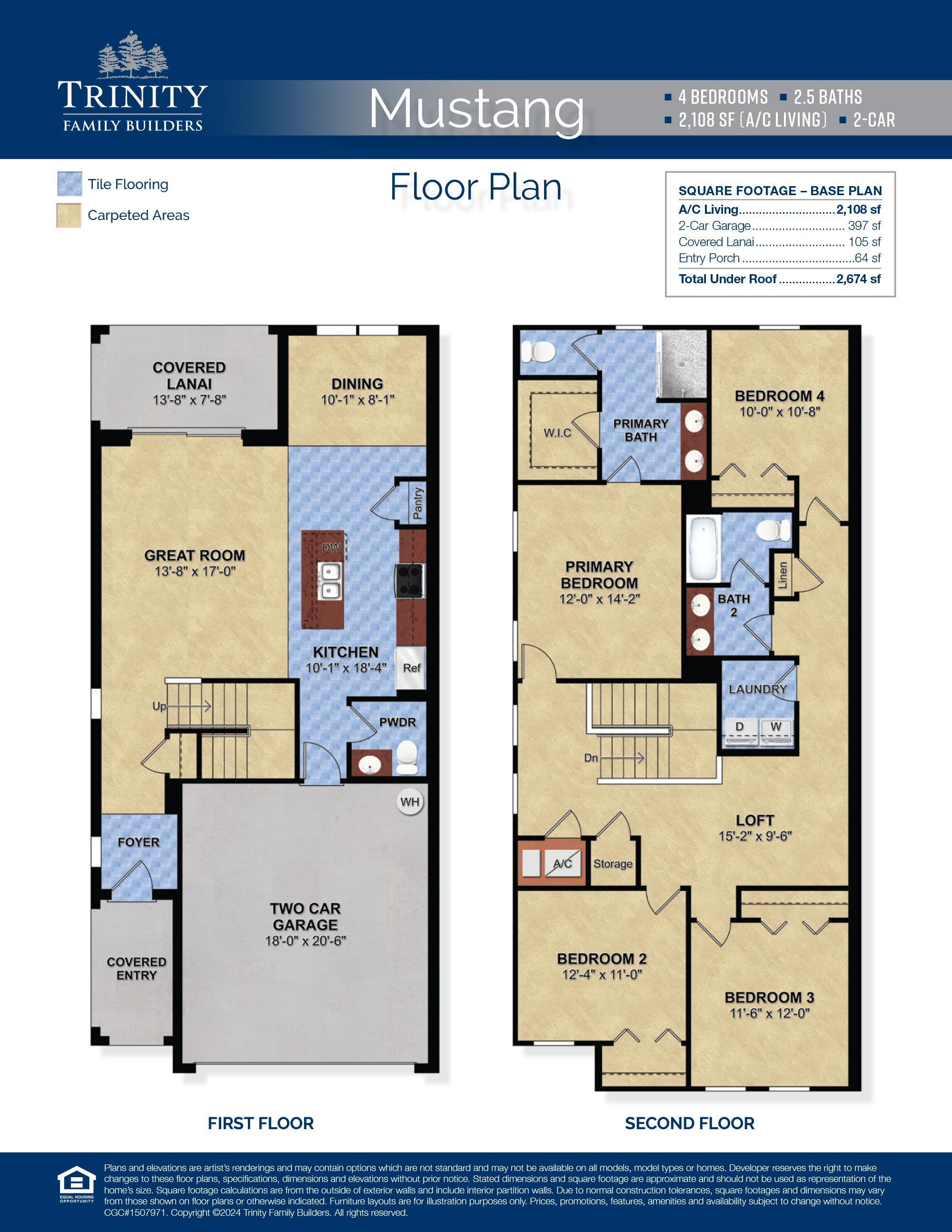 Mustang townhome at Blue Springs Reserve floor plan