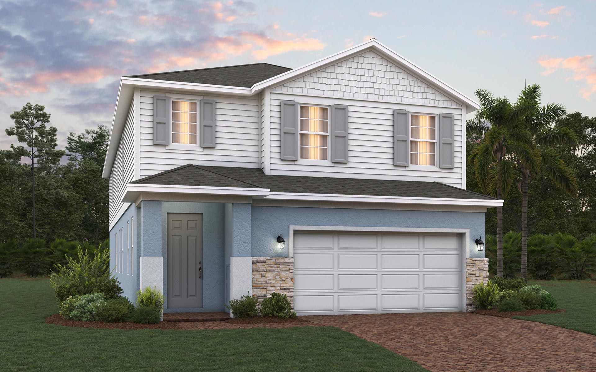 Wekiva elevation 2 with optional stone