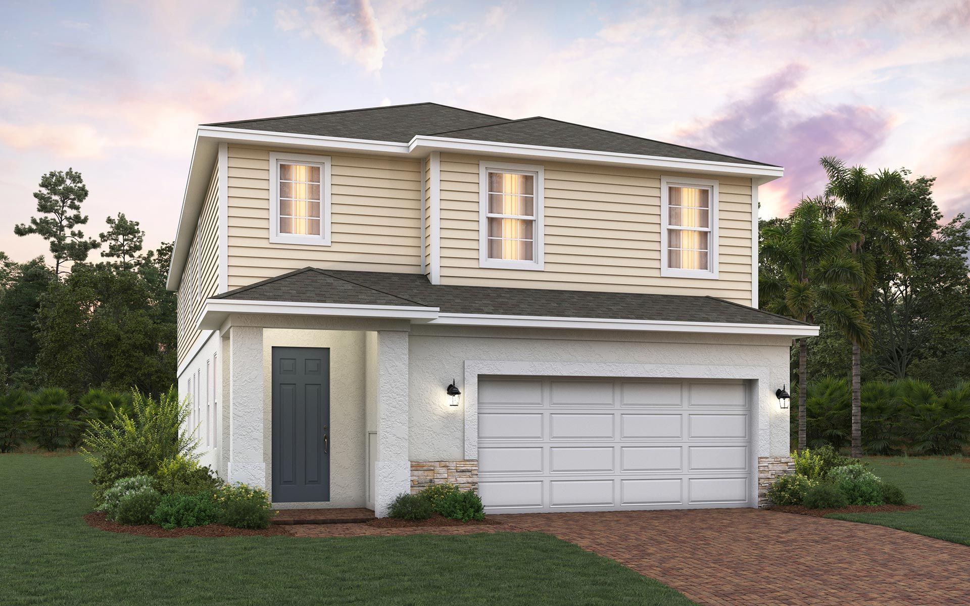 Wekiva elevation 1 with optional stone