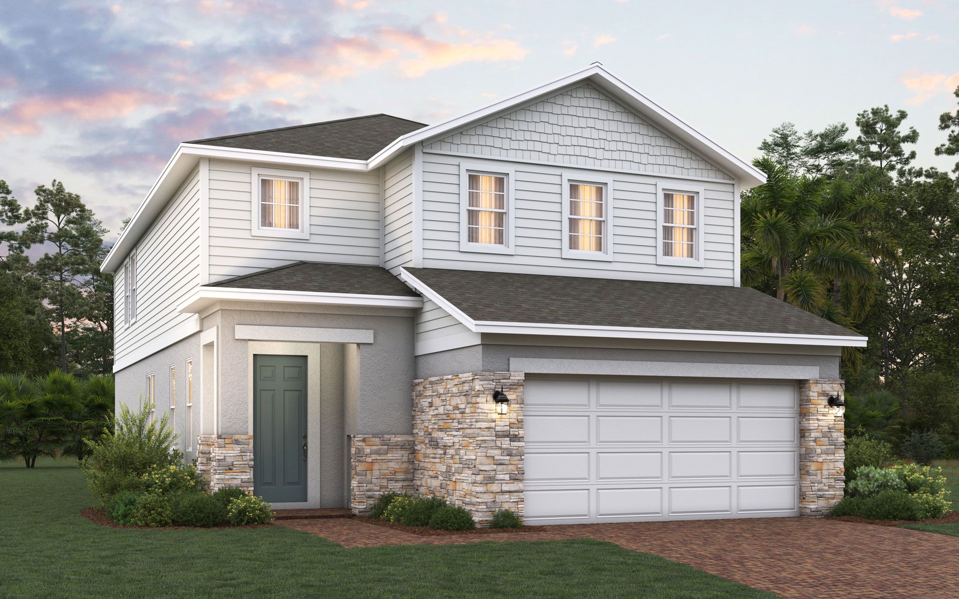 DeLeon elevation 2 with optional stone