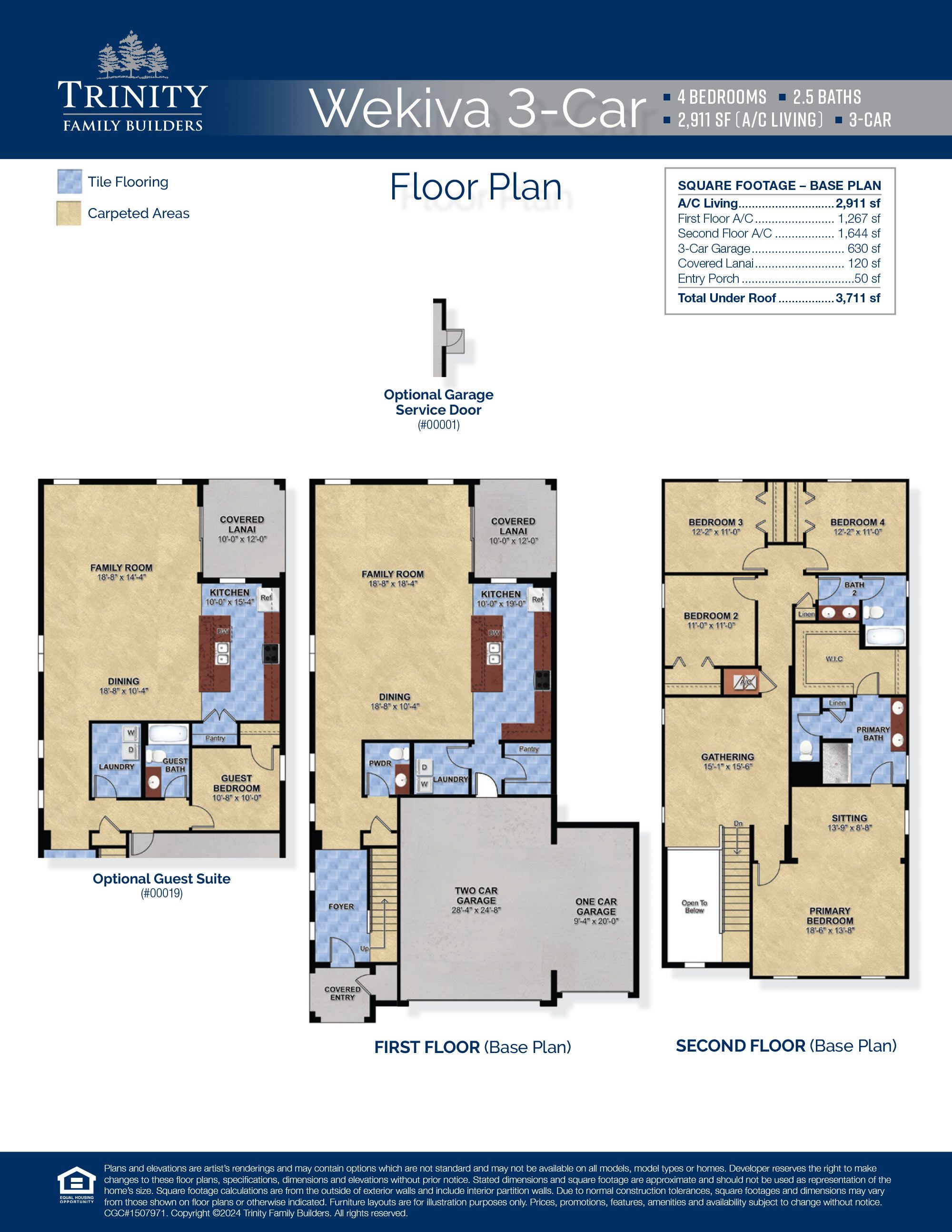 Wekiva 3-Car floor plan