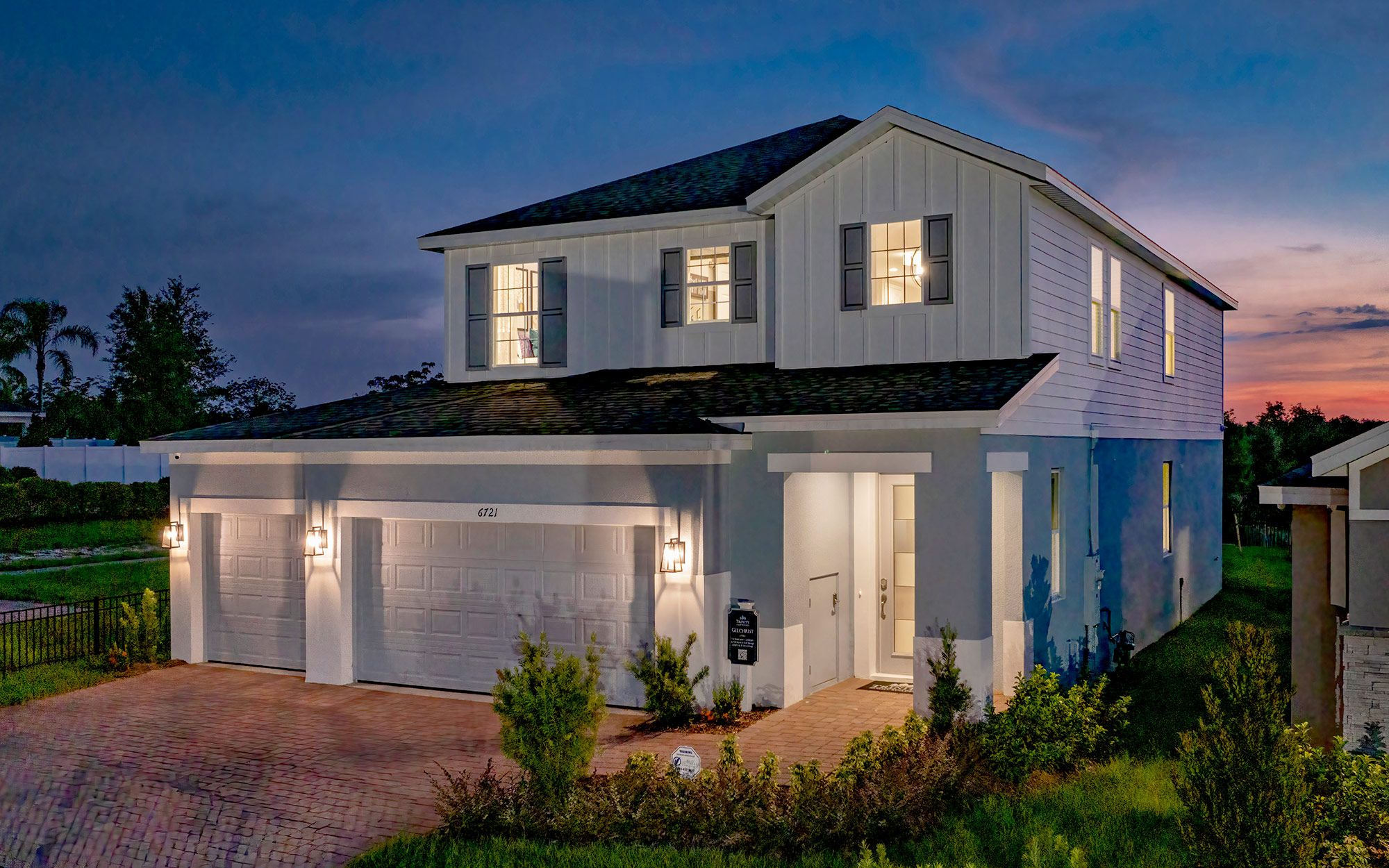 Gilchrist elevation 3 shown with optional 3rd car garage