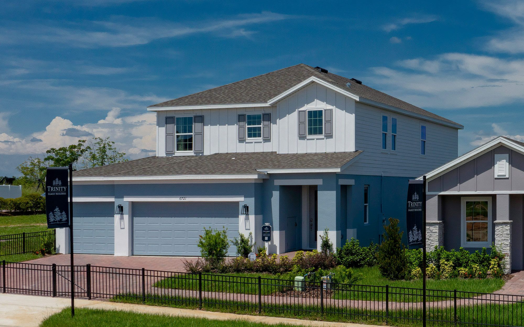 Gilchrist elevation 3 shown with optional 3rd car garage