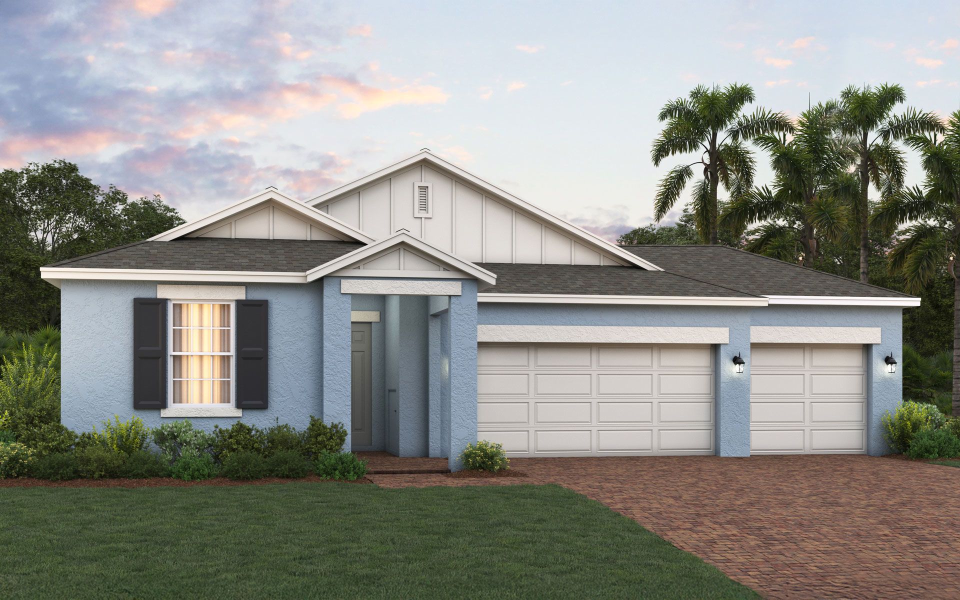 Hayden 3-Car Elevation 4