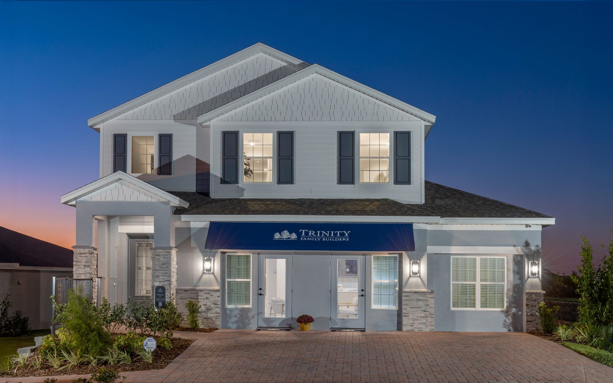 Wekiva 3-Car elevation 3 shown with optional stone