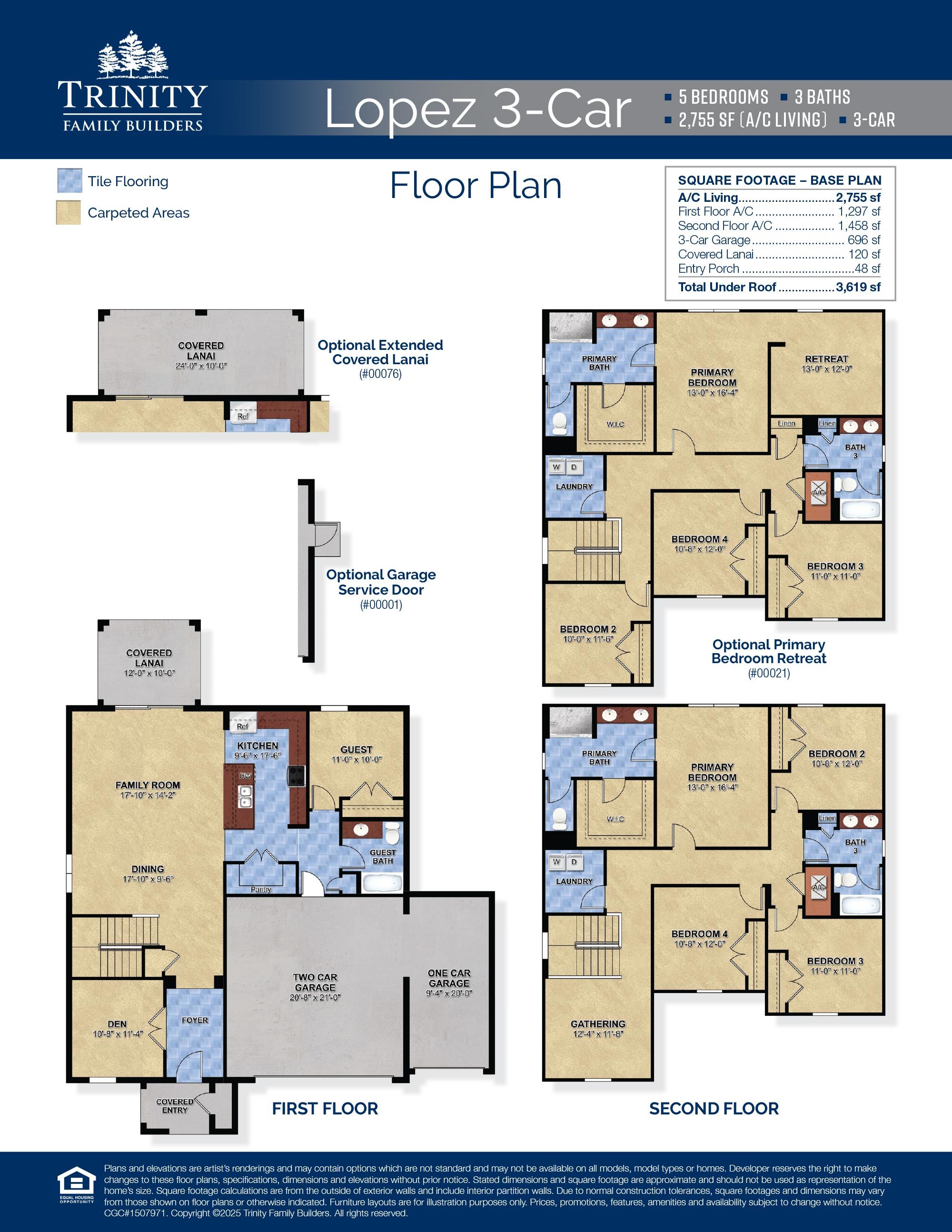 Lopez 3-car floor plan