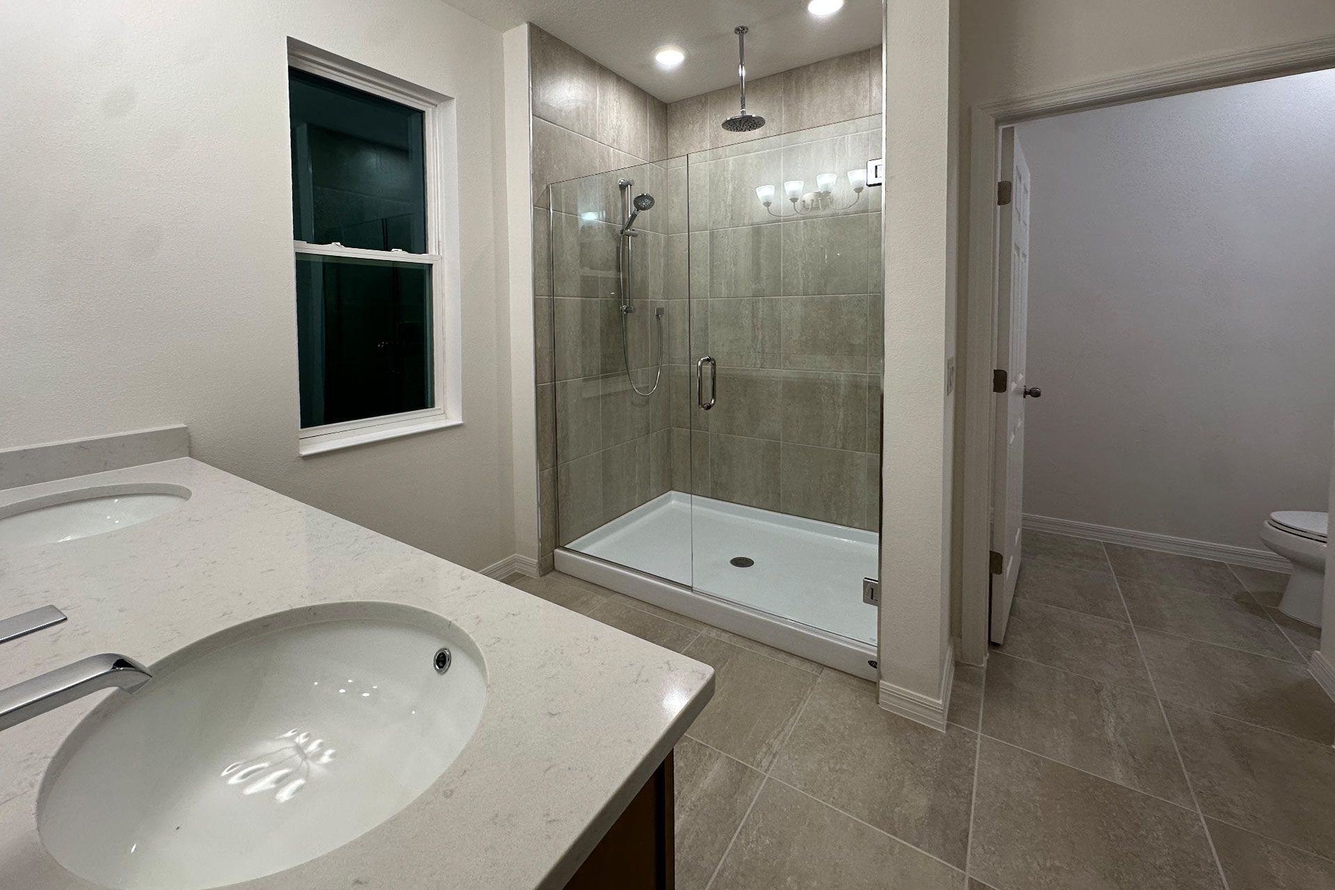 Elegant Primary Bathroom with Upgraded Finishes in Central Florida Home