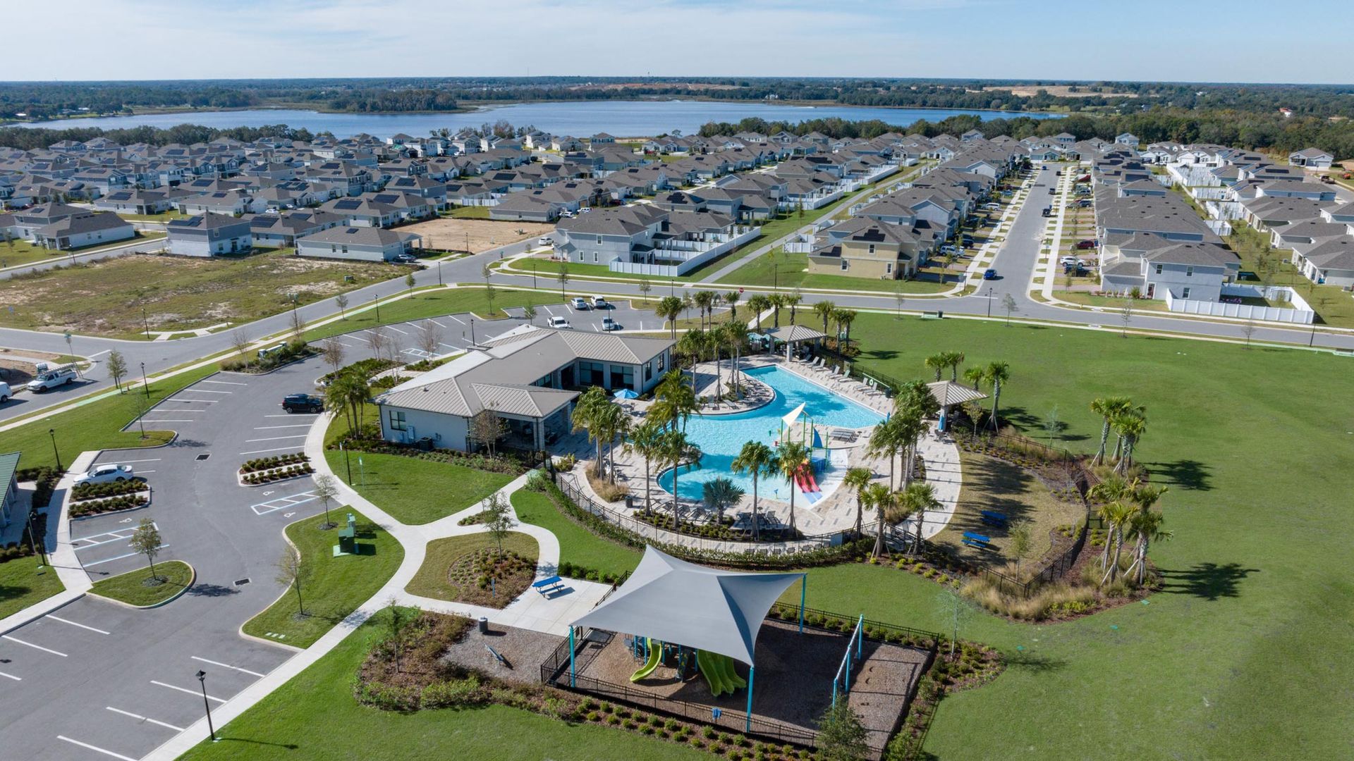Aerial view of Trinity Lakes