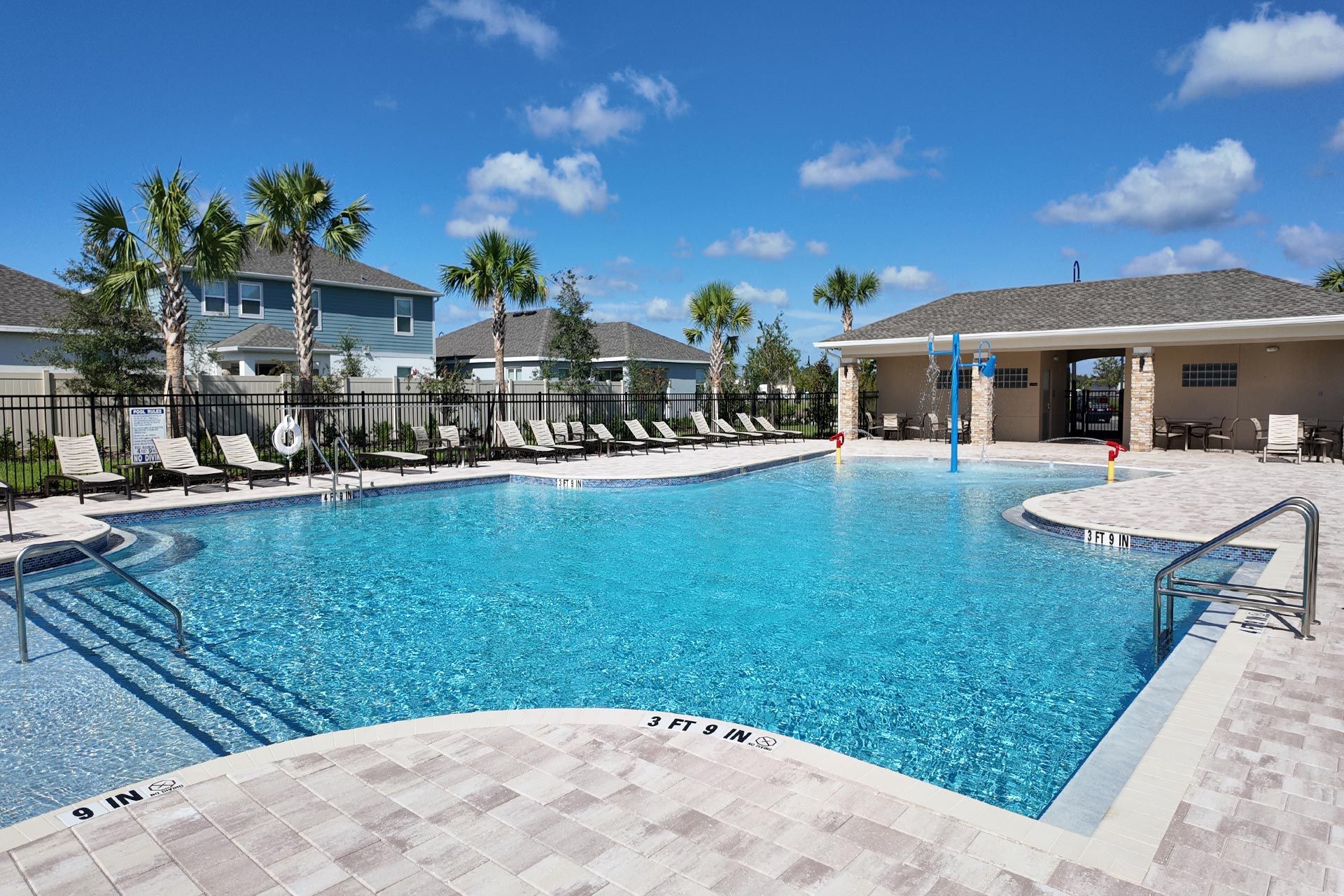 Zero-entry swimming pool & cabana