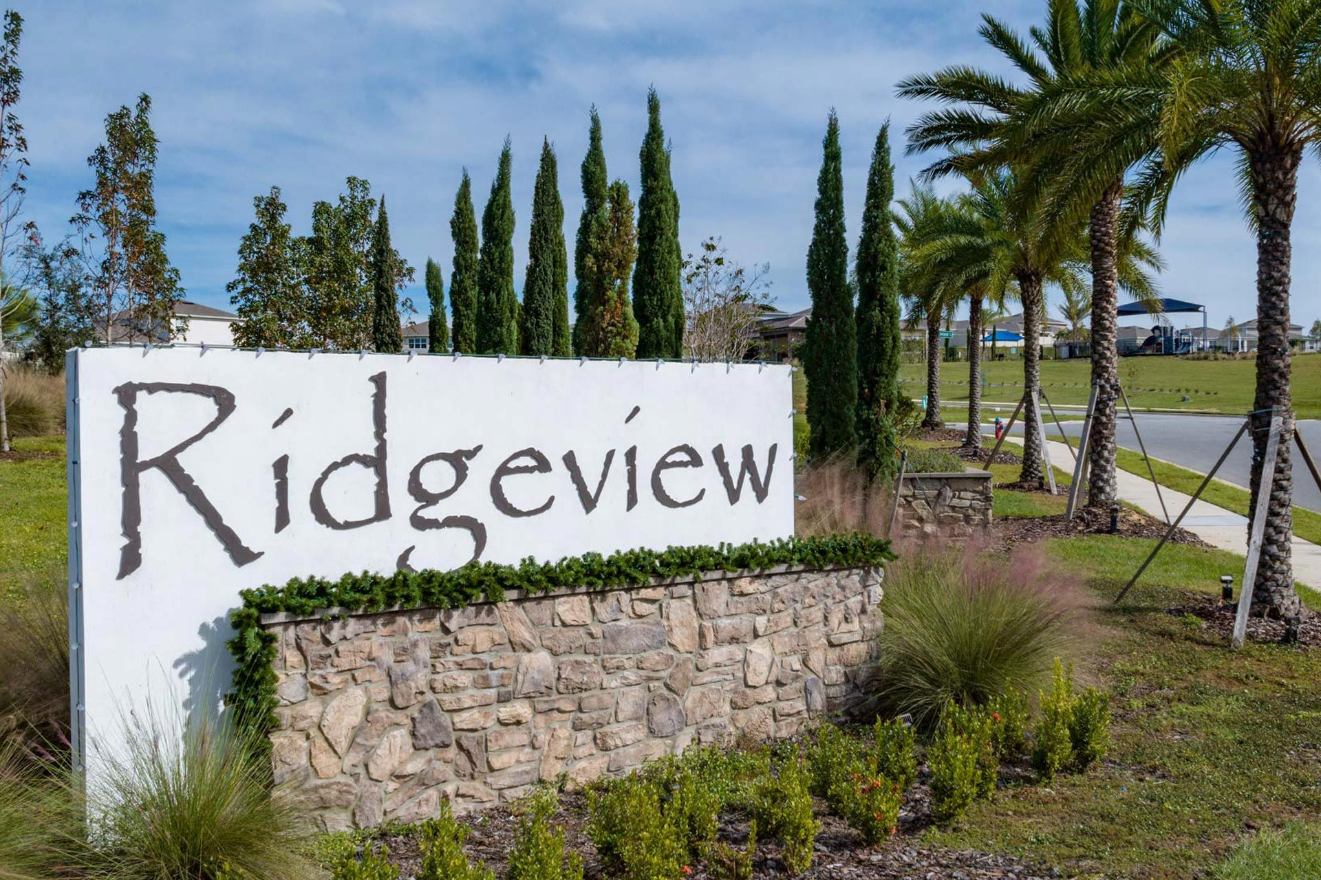 Ridgeview entrance monument