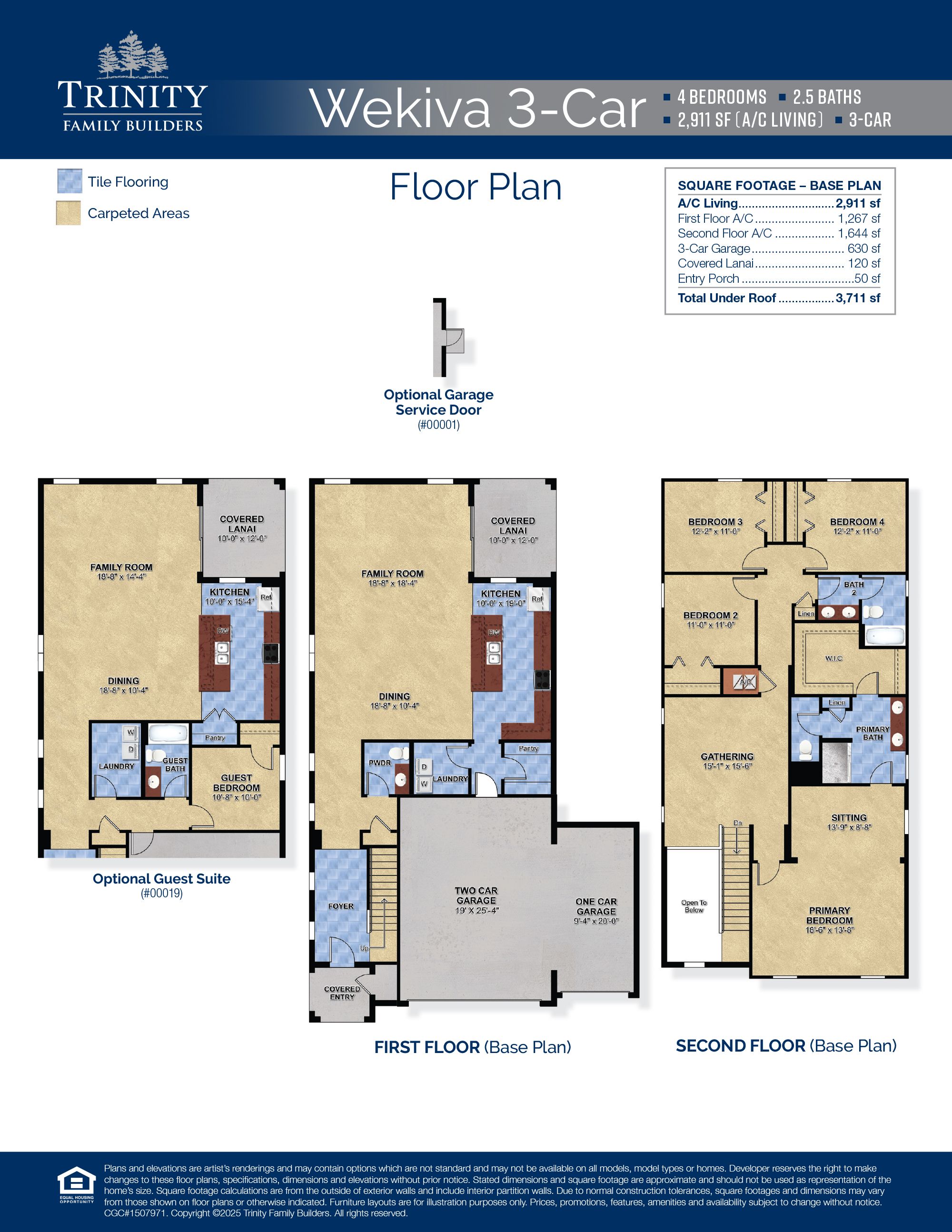 Wekiva 3-Car floor plan