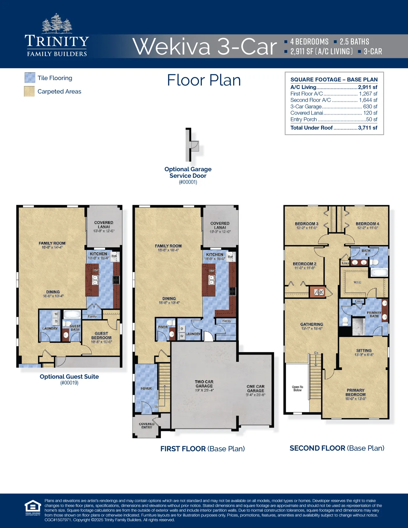 Wekiva 3-Car floor plan layout
