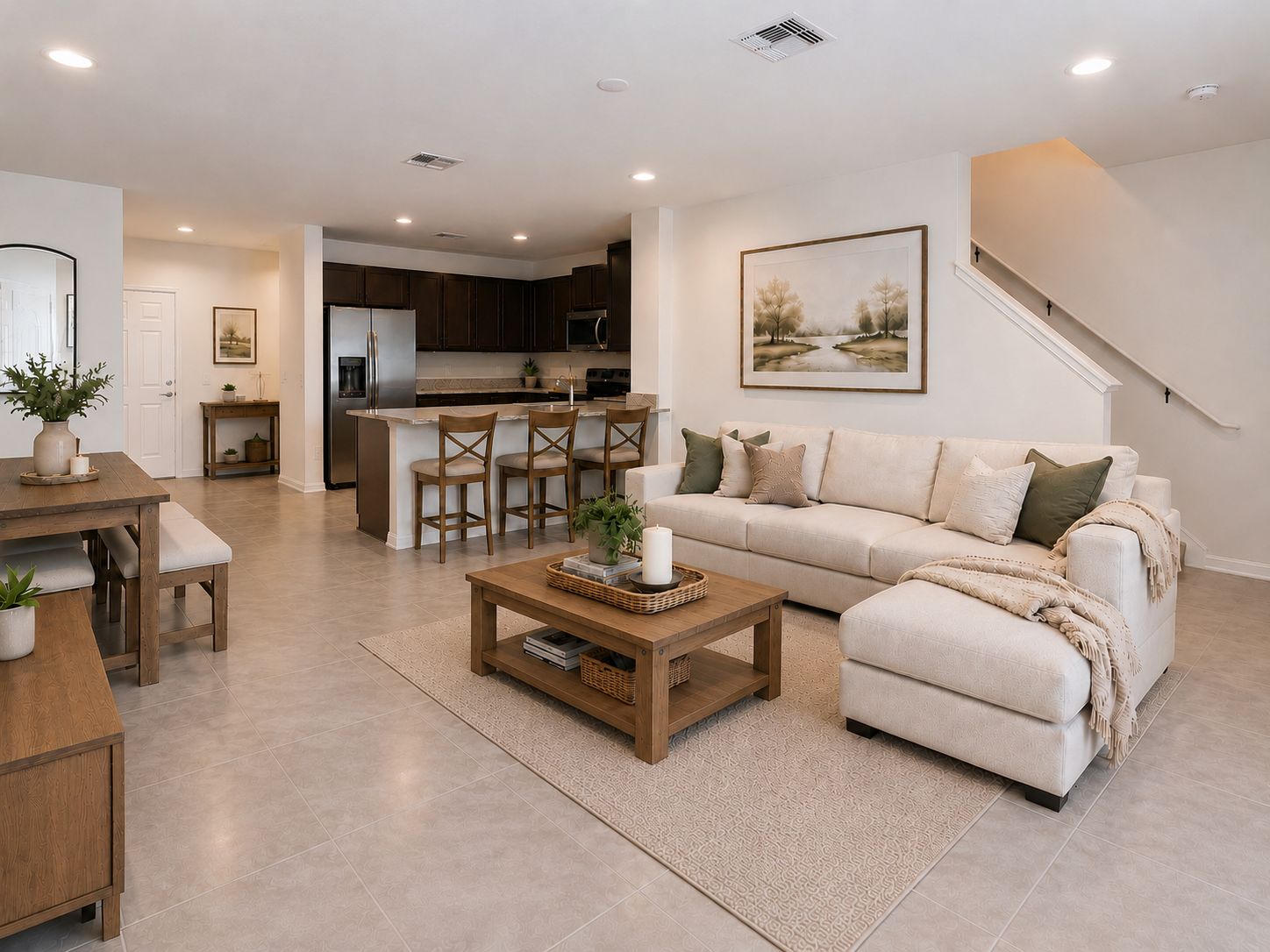 Spacious and Inviting Living Room in Central Florida Townhome
