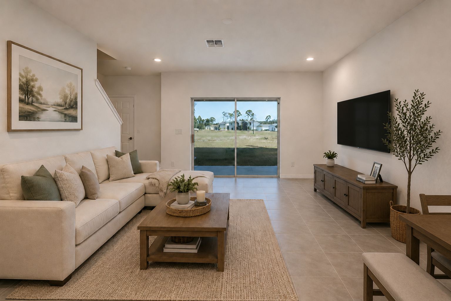 Spacious and Inviting Living Room in Central Florida Townhome