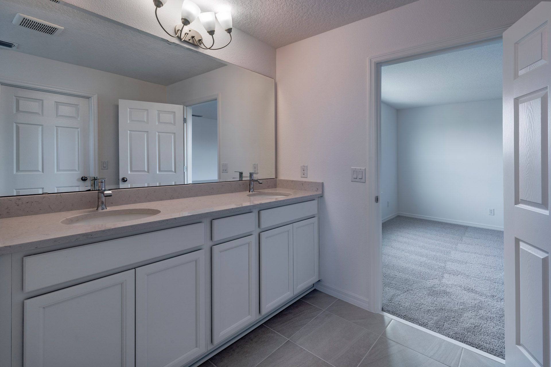 Modern Primary Bathroom with Stylish Features in Central Florida House