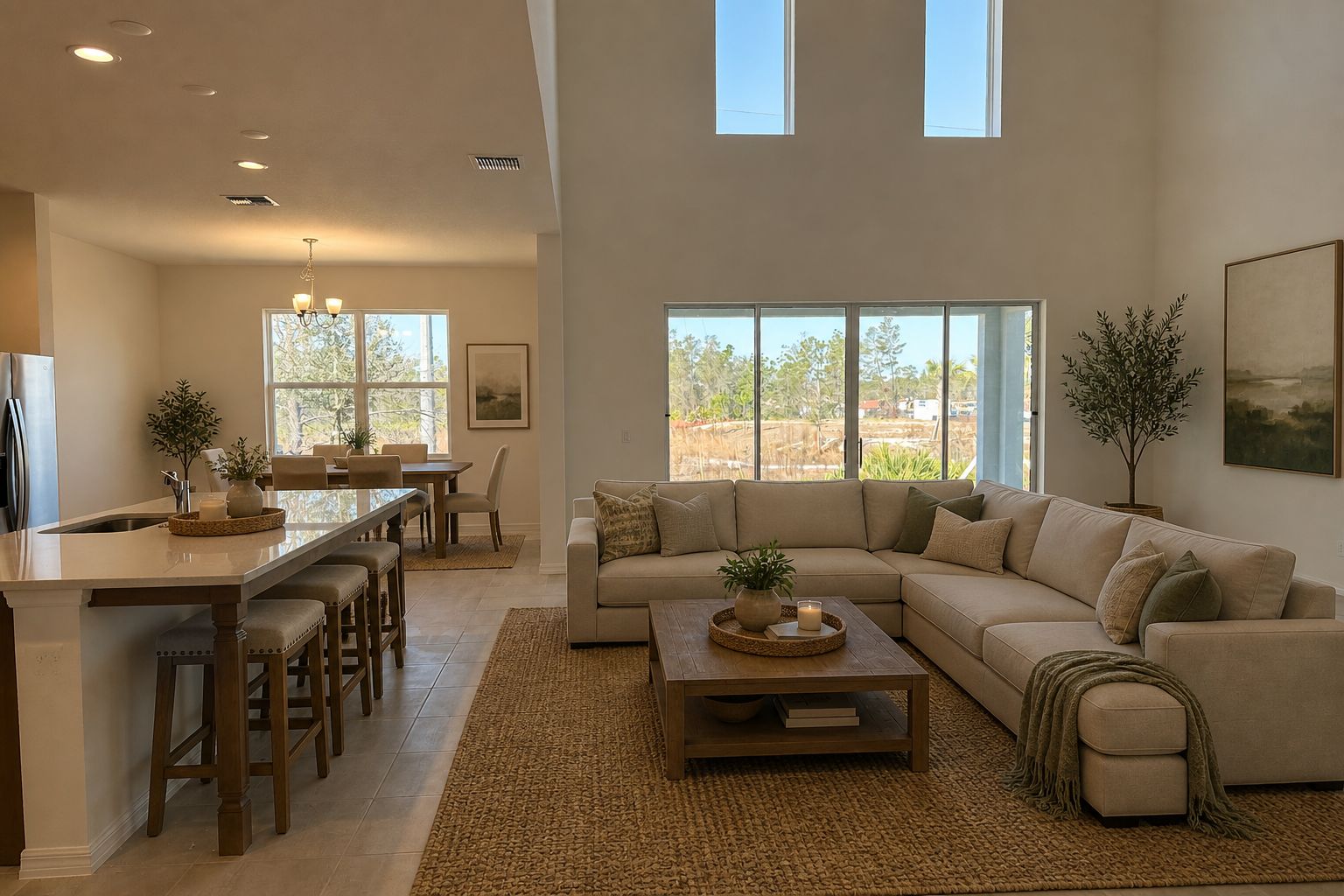Open and Comfortable Living Area in Central Florida House