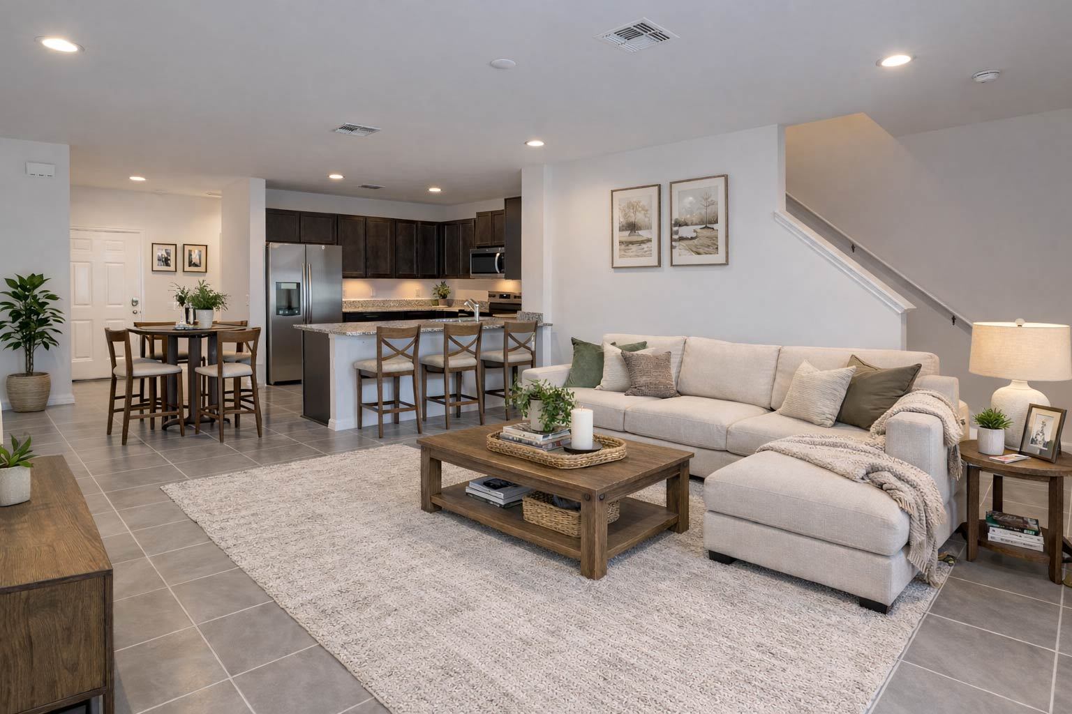 Spacious and Inviting Living Room in Central Florida townhome