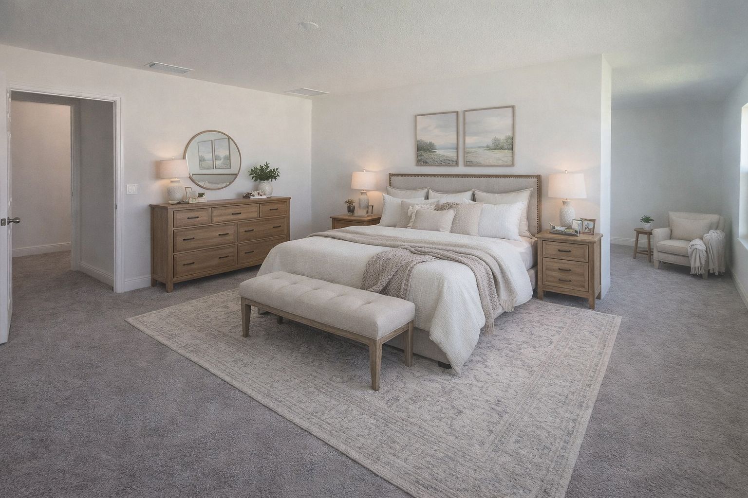 Bright and Inviting Primary Bedroom in Central Florida Home