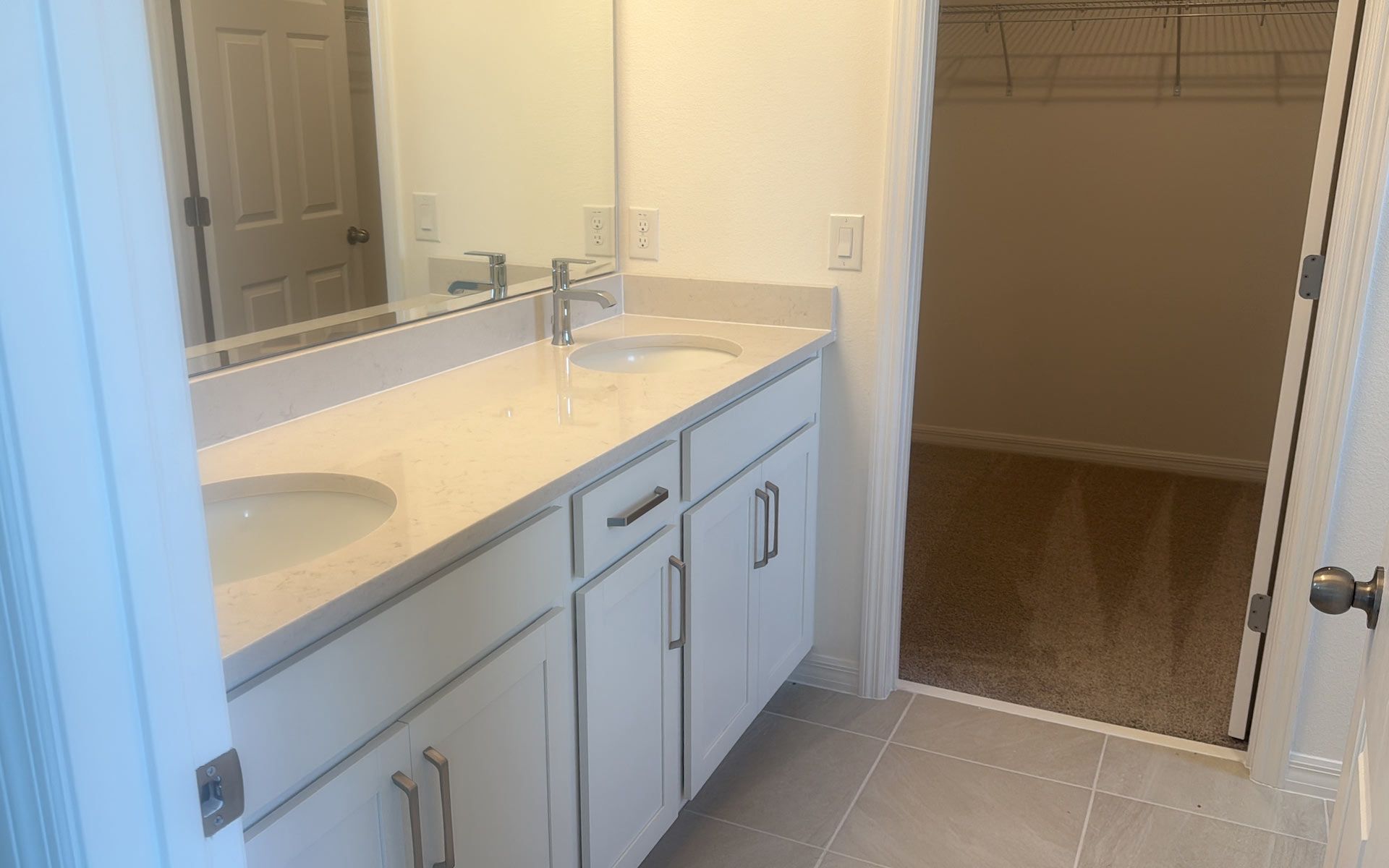 Modern Primary Bathroom with Stylish Features in Central Florida House