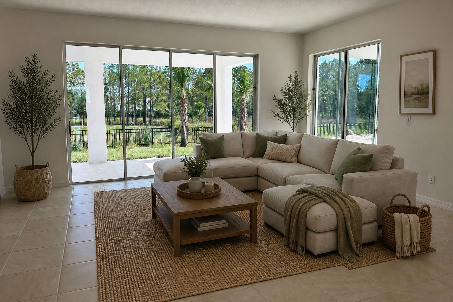 Open and Comfortable Living Area in Central Florida House