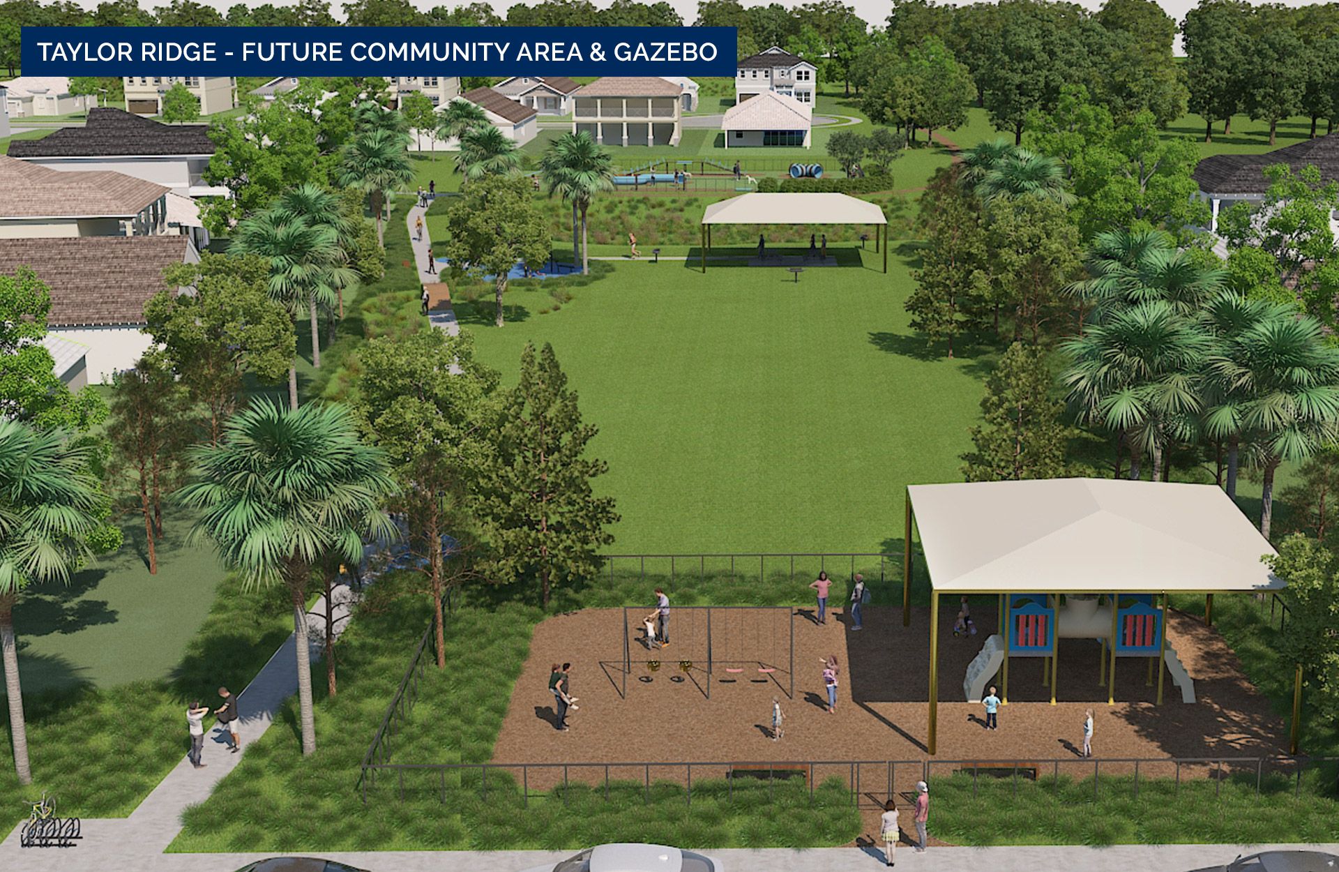 Taylor Ridge - future community area & gazebo (rendering)