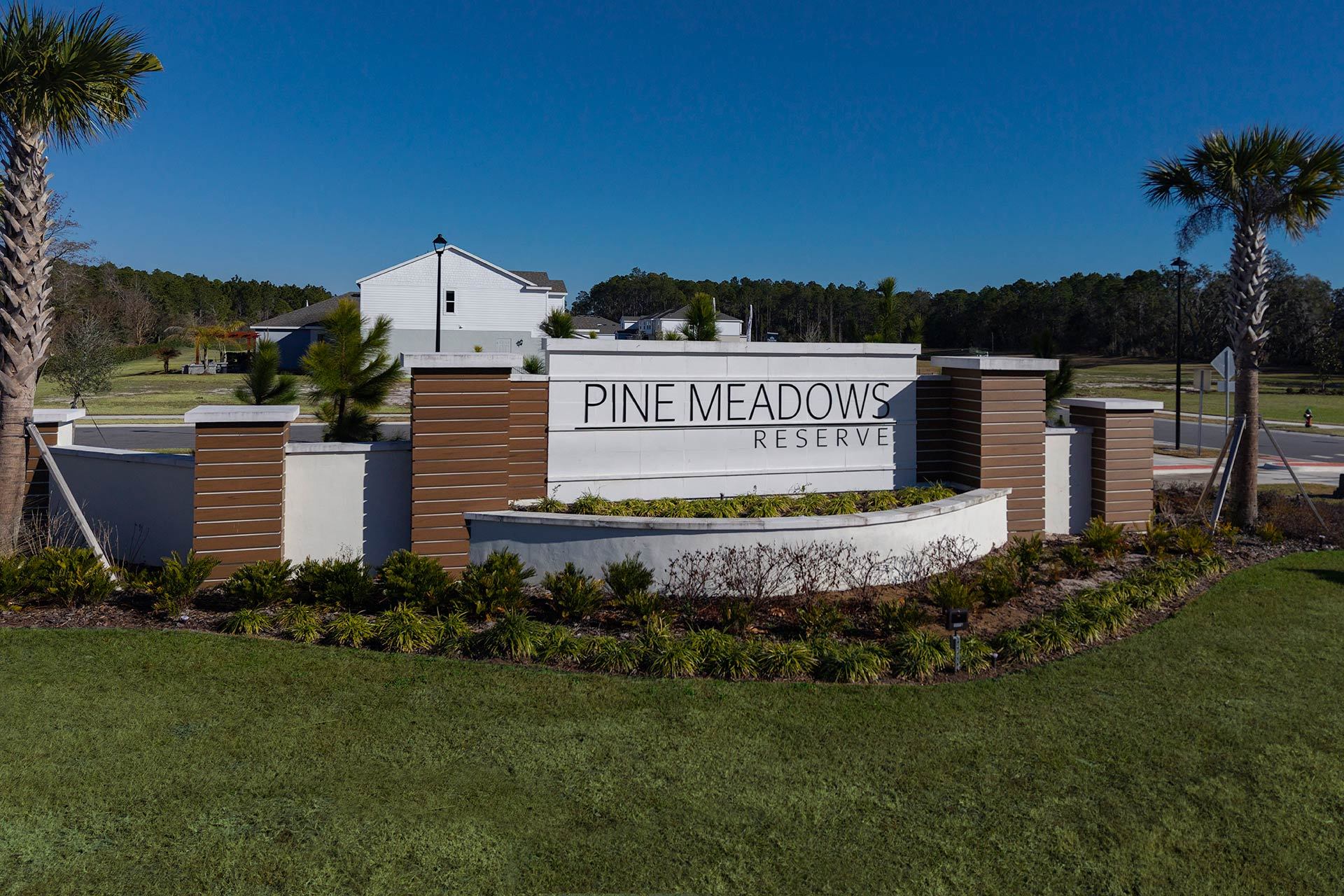 Pine Meadows Reserve entrance monument